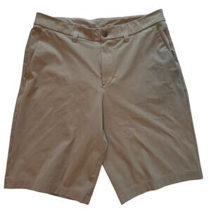 Lululemon Commission Shorts 11" length, Tan Khaki Chino Style sz 30 Small flaw